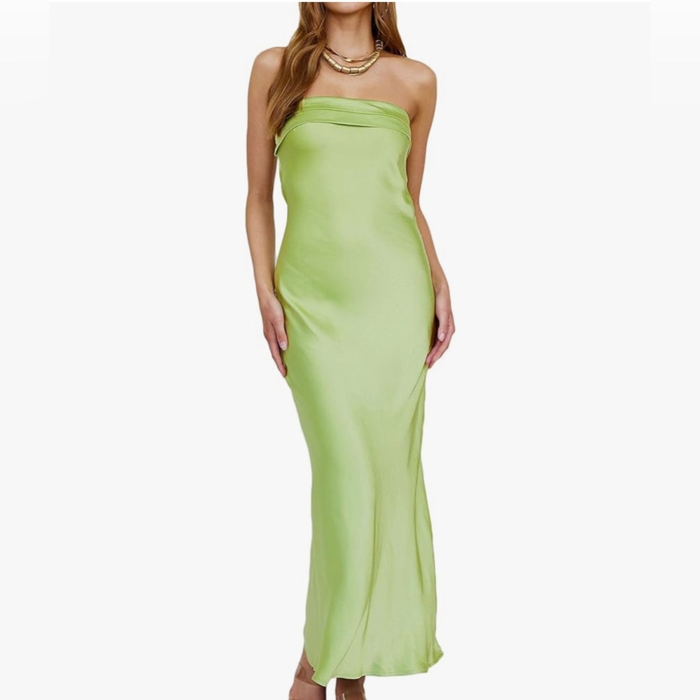 Strapless Cowl Back Dress